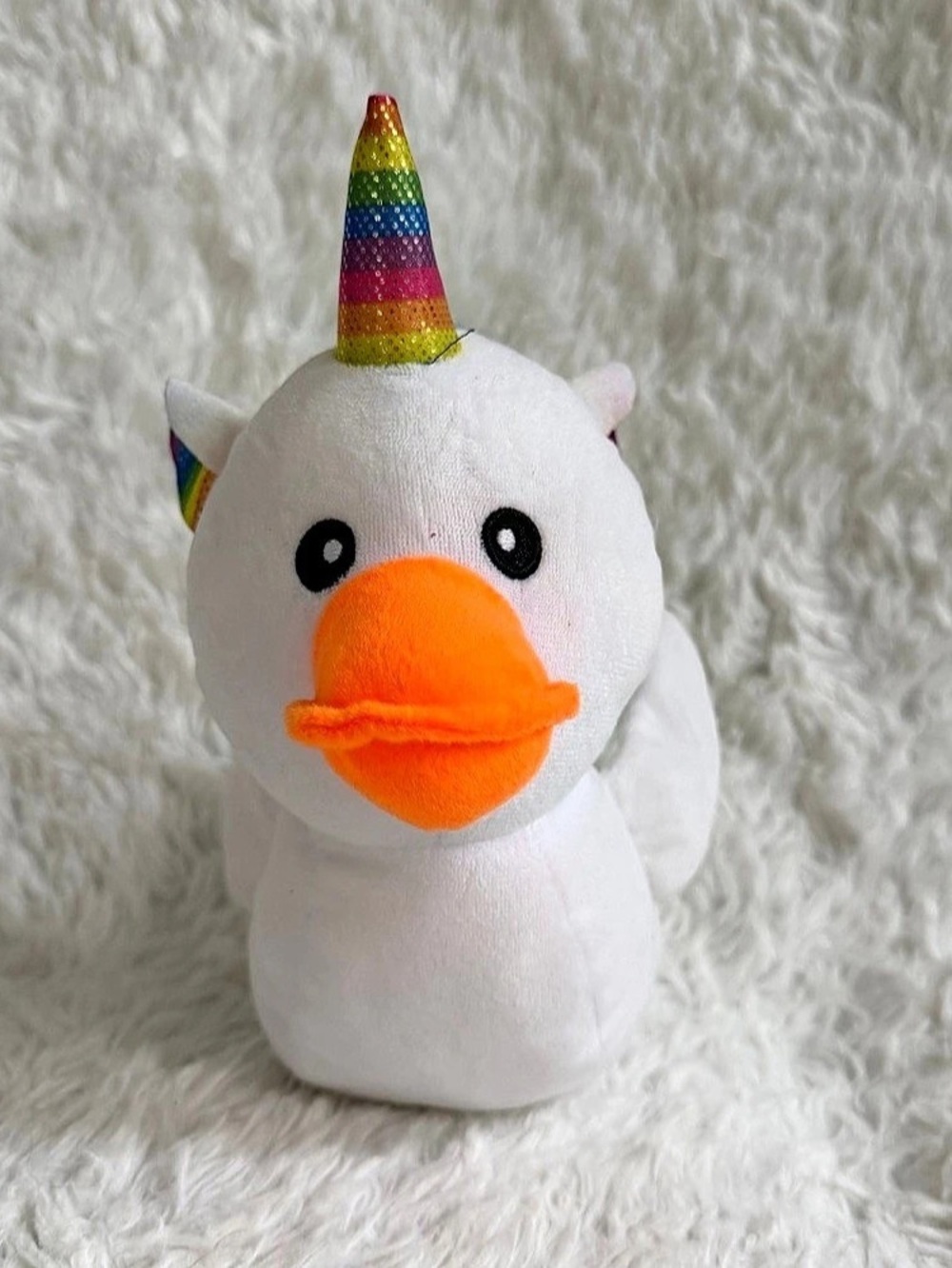 Goffa Duck Unicorn Plush White & Orange
